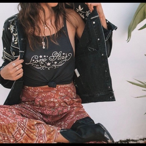 Spell Tops - ‘Lone Start’ Black Tank Top - Spell & Gypsy